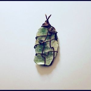 Wire Wrapped Muscovite Mica Slice Pendant